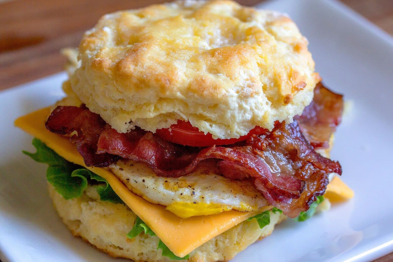 Bacon, egg and cheese biscuit from the Gobbler's kitchen